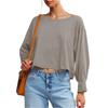 Women's Solid-color Fashionable Round-neck Top