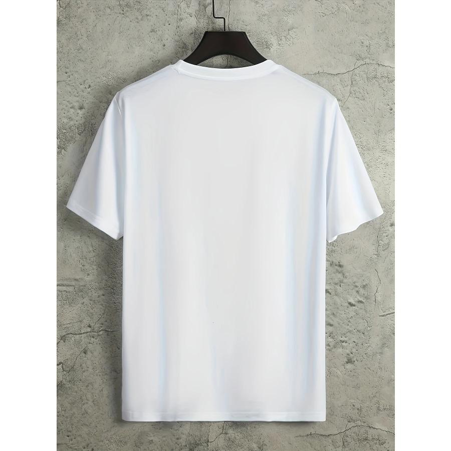 Men's Summer Loose Size 100% Cotton California Print Slim Fit Casual Round Neck Short Sleeve T-shirt Top