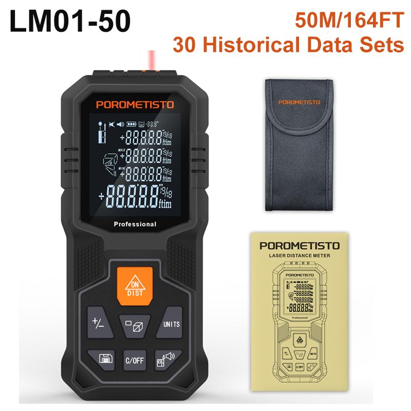 50/80M Laser Rangefinder Laser Distance Meter Range Finder Measurable Angle Laser Measure Electronic Ruler Measurement Tool LM01