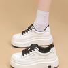 Thick-soled Muffin Little White Shoes Women's Autumn New Versatile and Thin Breathable Height-increasing Sports and Leisure Board Shoes