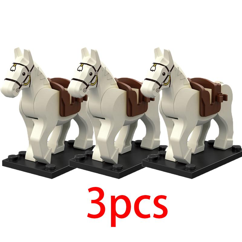 Средневековый Военный Замок Рыцарь Строительные Блоки Езда на Лошади Волк Медведь Слон Животное Жилет Оружие Флаг Седло Игрушка Кирпич Подарок A06