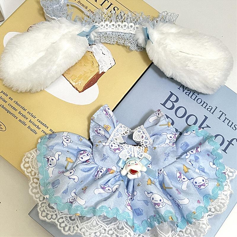 20 см хлопковая кукла, милые платья принцессы, комбинезон, футболка, плюшевая кукла, одежда, юбка с повязкой на голову, комплект платьев, аксессуары для кукол