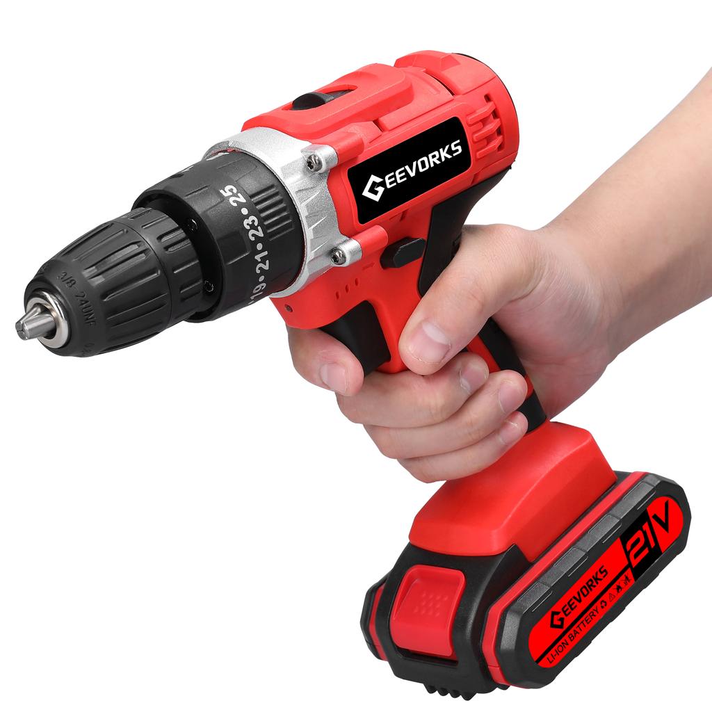 Household 3in1 Multifuctional Electric Drill Handheld Lithium Screwdriver 21V Impact Drill Brushed
