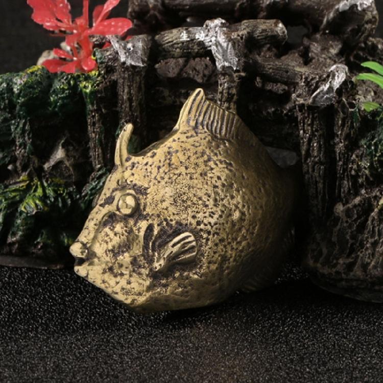 Металлическая миниатюрная фигурка осетра, антикварная скульптура животного, декоративное произведение искусства, украшение для полки, стола, для подарка