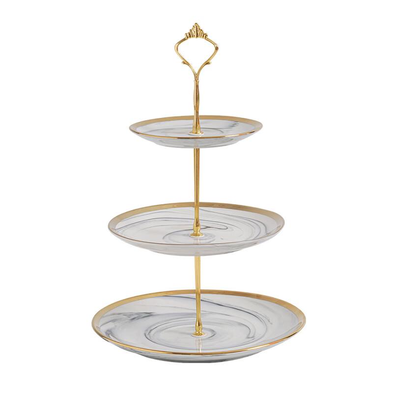 Elegant Marble Pattern Ceramic Fruit Plate