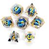 7PCS Board Game Resin Dragon Eye Dice Crystal Game Dices Tarot Halloween Longan Dice  Party