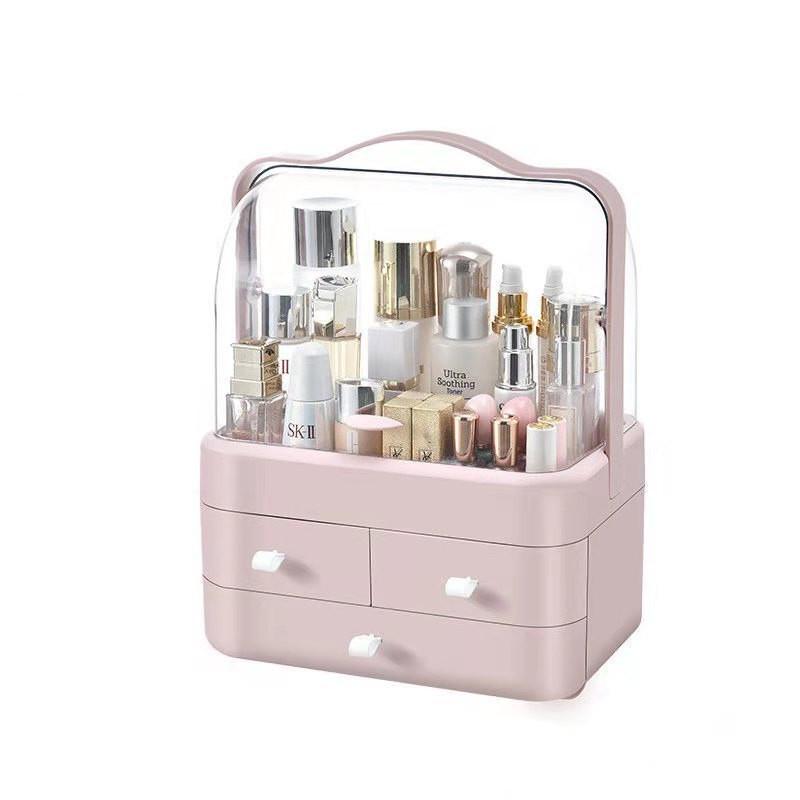 Makeup Organizer for Vanity with Lid and Drawers Skincare Organizers Makeup Organizer Holder Beauty Cosmetic Storage Box JAF224
