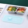 Ланч-бокс с двумя отделениями, контейнеры для закусок, многоразовые контейнеры для приправ с крышками для закусок