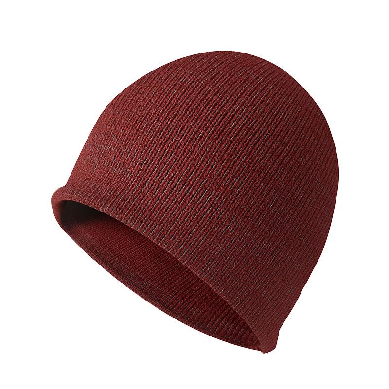 Светоотражающая вязаная шапка высокой видимости для мужчин и женщин, спортивная шапка для велоспорта и катания на лыжах, шапка для холодной погоды, теплая шерстяная шапка-бини