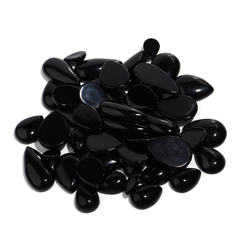 LOULEUR WaterDrop Natural Stone Cabochon For Jewelry Making Tiger Eye Amethyst Lapis Lazuli Agate Stone Beads for Handwork
