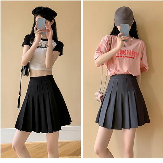 Юбка средней длины с эластичной резинкой на талии для женщин, летняя плиссированная юбка в карманном стиле для высокой талии, утягивающая короткая юбка, модная женская одежда