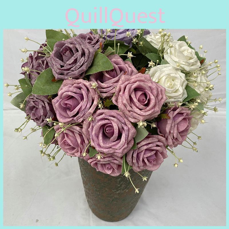 Искусственная композиция с розами в вазе для свадебной фотосъемки и оформления мероприятий