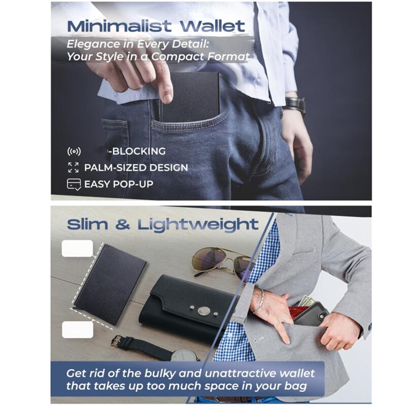 Large Capacity 6/10 Cards Holder, Men High Quality Credit Card Holder, Slim Card Case Anti-theft-RFID Auto Pop Up Travel Thin Wallets for Men