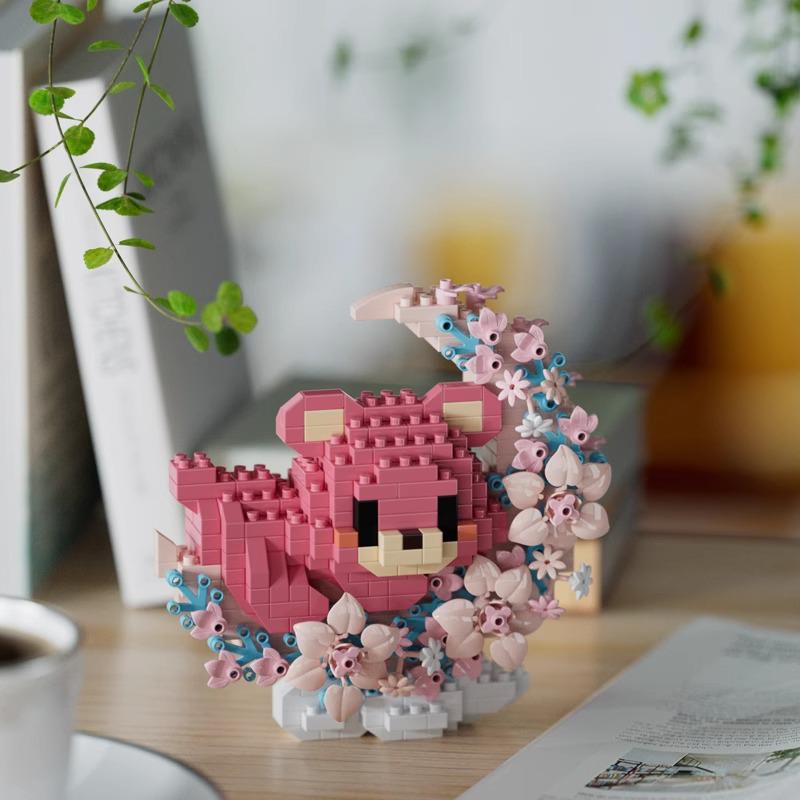 Пылезащитная крышка для строительных блоков, совместимая с LEGO: Игрушка-горшок для сборки цветка гибискуса ко Дню святого Валентина