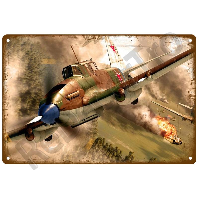 Airplane Retro Decorative House Metal Sign Plate Posters On The Wall Tin Sign Vintage Poster Decor Wall Art Room Decoration