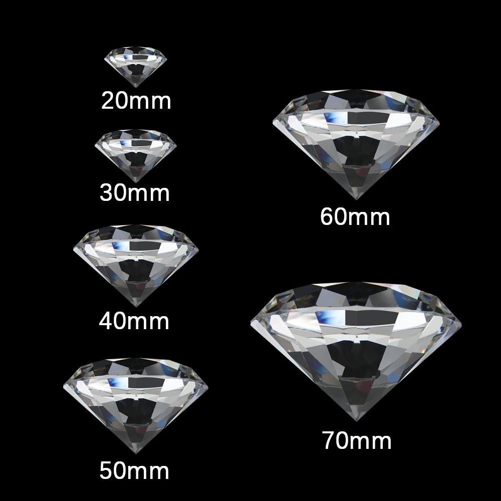 20-70mm Big Clear Crystal Diamond Large Glass Home Paperweights Ornaments Decoration Chrismas Wedding Party Romantic Crafts Gift