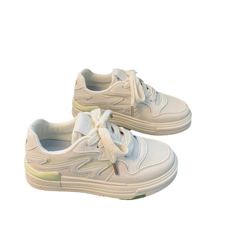 Весенние новые туфли-кеды с толстой подошвой, подходящие по цвету, на шнуровке, с большой головкой, для женщин, для студентов, повседневные спортивные туфли для скейтбординга, женский стиль