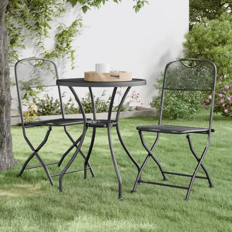 Day and Night - Day and Night Garden Dining Set 3 Pieces Anthracite Expanded Metal Mesh