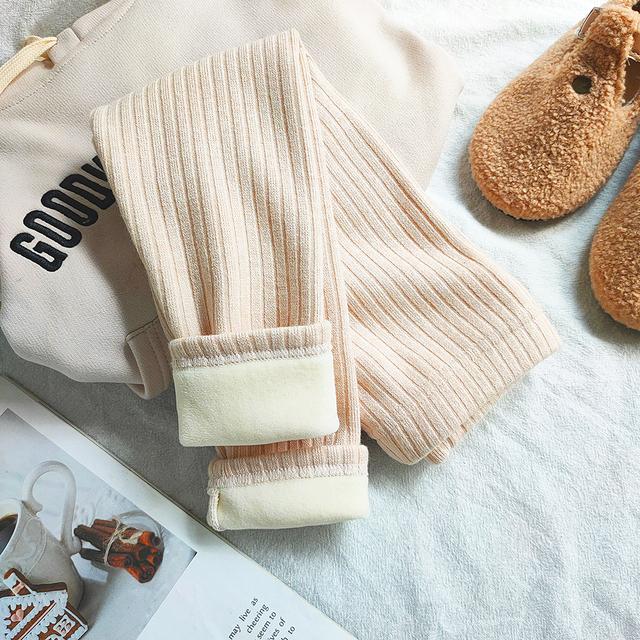 Kids Clothing Thicken Warm Cashmere Pants For Girls Autumn Winter Korean Childrens Plus Velvet Trousers Girls Legging