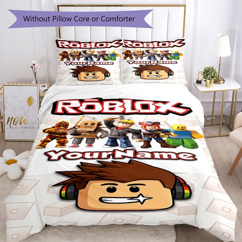 Roblox 487 Customize your name Bedding Set Breathable Duvet Cover with Pillowcases Home Decoration Birthday Gift