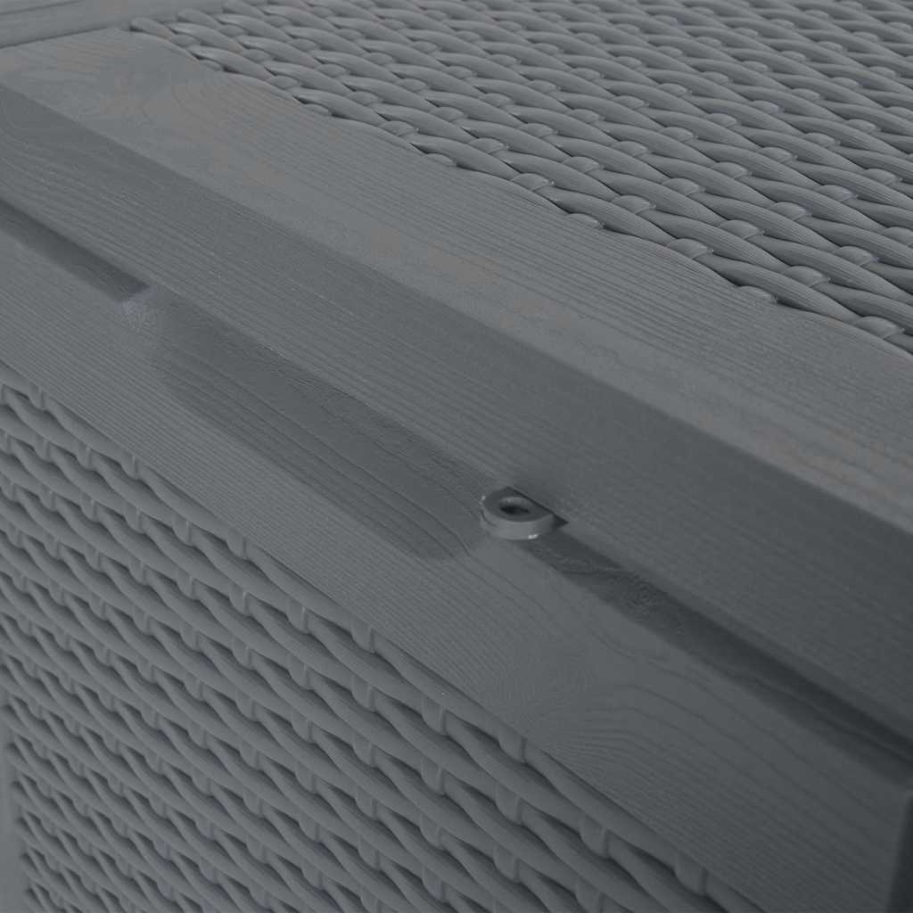 Garden Storage Box Grey PP Rattan Style 90 L