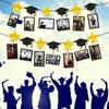 Black Gold Graduation Photo Banner Celebrate Picture Banner Graduation Hanging Decor  Classmates