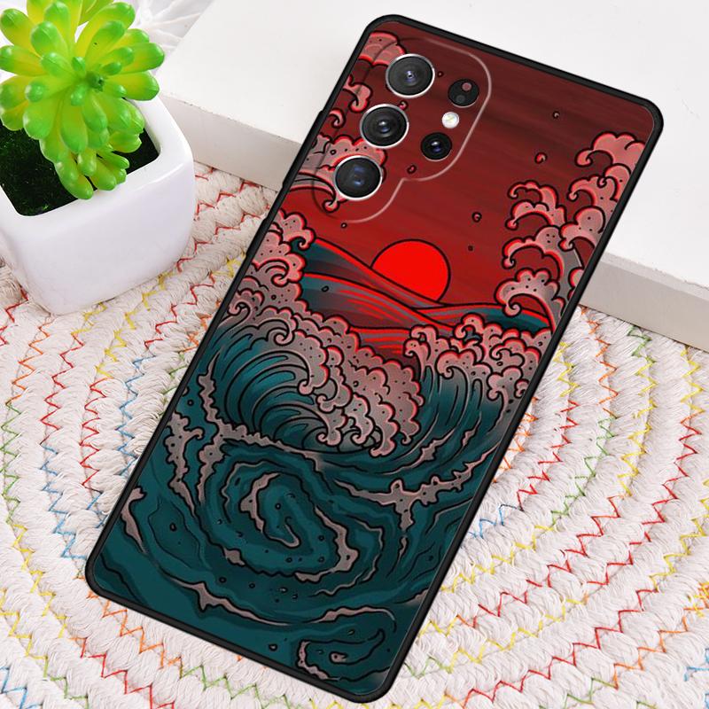 Японская волновая art силиконовый чехол для телефона для Samsung Galaxy note 10 pro S26 S25 S24 S23 S22 S21 Plus S25Ultra Capa Cover