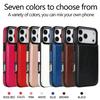 Подходит для нескольких моделей телефонов Phone17, кожаный чехол для телефона с двойной пряжкой с узором «Безумная лошадь», защитный чехол-наклейка для вставки карт Apple 16e/15