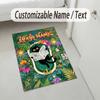 Cat Theme Crystal Velvet Rug Personalized Custom Name Text Soft Floor Mat Home Decor