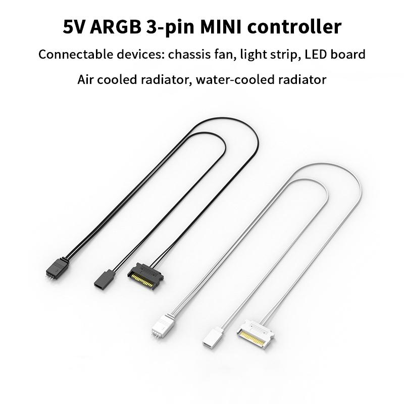 ARGB контроллер 5V 3Pin интерфейс SATA удлинительный кабель контроллер подсветки адаптер для ПК вентилятор кулер для процессора вентилятор светодиодная лента радиатор