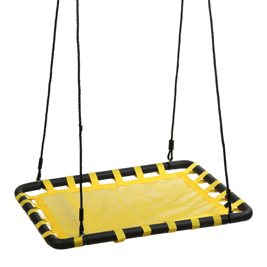 Платформа для установки на дереве, прямоугольные качели с ковриком, стальная рама и веревка