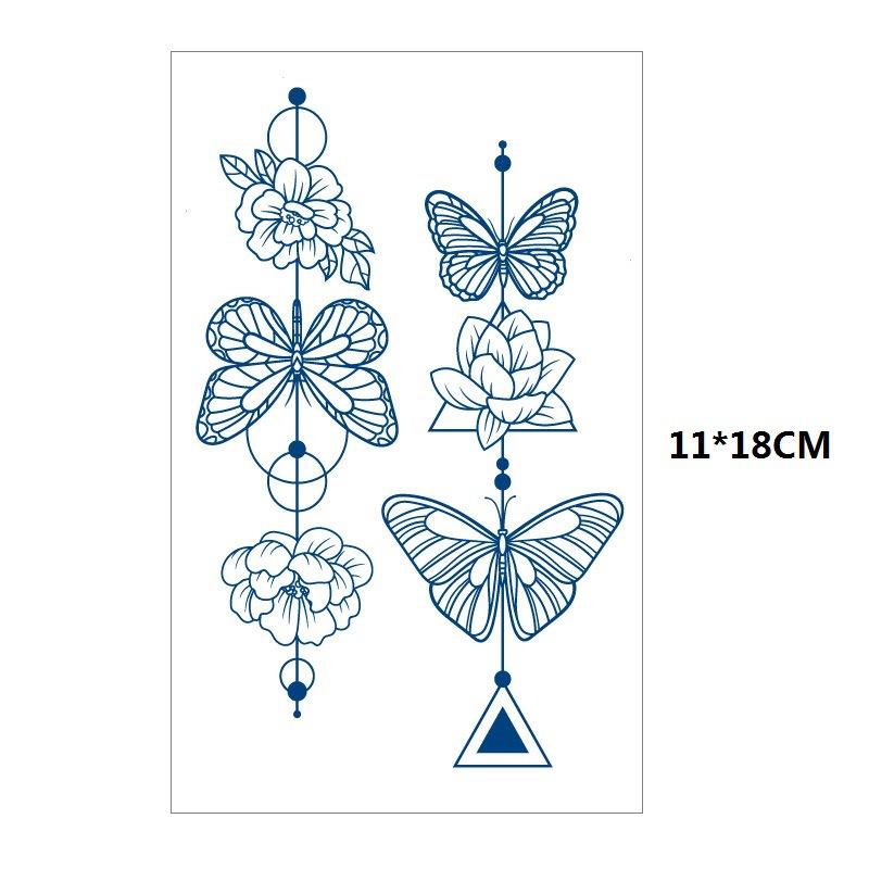 Herbs Gradual Change Jellyfish Planet Feather Snake Big Pattern Geisha Slowly Color Simulation Water Transfer Tattoo Sticker