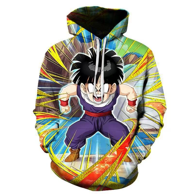 2024 Anime Dragon Ball Super Saiyan Goku Gohan Digital Printing Hoodie Hooded Sweatshirt for Men, Women, Adults and Children