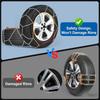 Snow Chains for Car Tires, Universal Adjustable Emergency Portable Tire Chains, Suitable for Commuter Car and SUV, Set of 2