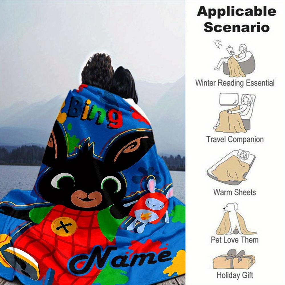 Bing Bunny Themed Blanket Personalized Name Soft Warm And Versatile For Sofa Bed Office And Travel Machine Washable Comfortable In All Seasons Best
