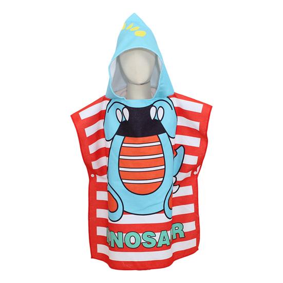 Children Bath Towel Cartoon Printing Kids Beadch Hooded Bath Wrap Poncho Quick-drying