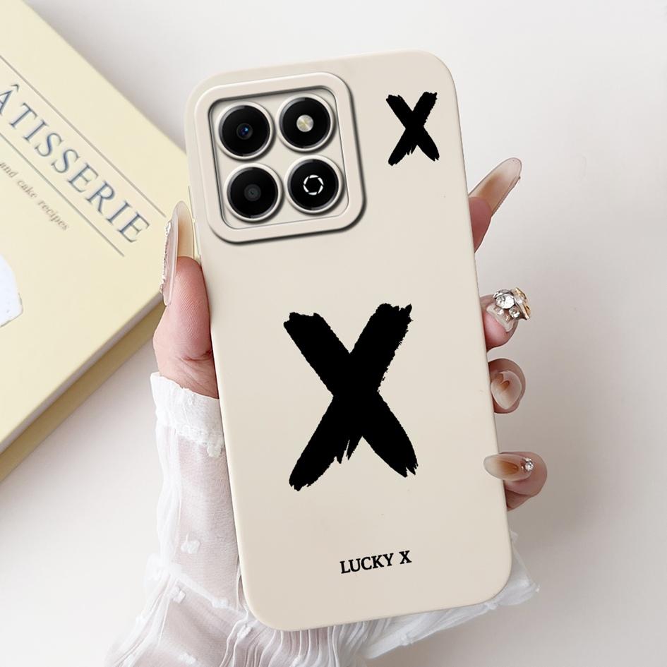 Чехол для Honor X6a X6b JDY-LX1 JDY-LX2 WDY-LX1 WDY-LX2 Ударопрочный чехол Милые буквы Мягкий силикон Матовые чехлы Для HonorX6b Чехол