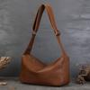First Layer Cowhide Vintage Crossbody Bag Solid Color Soft Cowhide Pillow Bag Casual Travel Trend Women