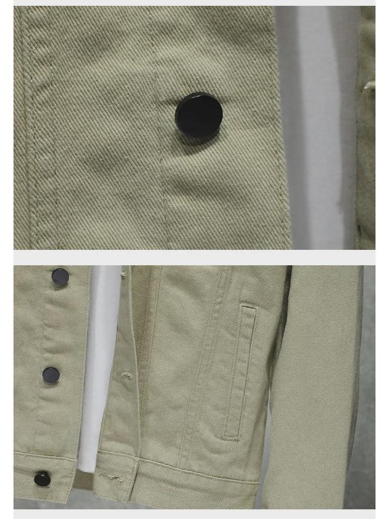 Мужская модная приталенная джинсовая куртка - повседневный корейский стиль для весны и осени