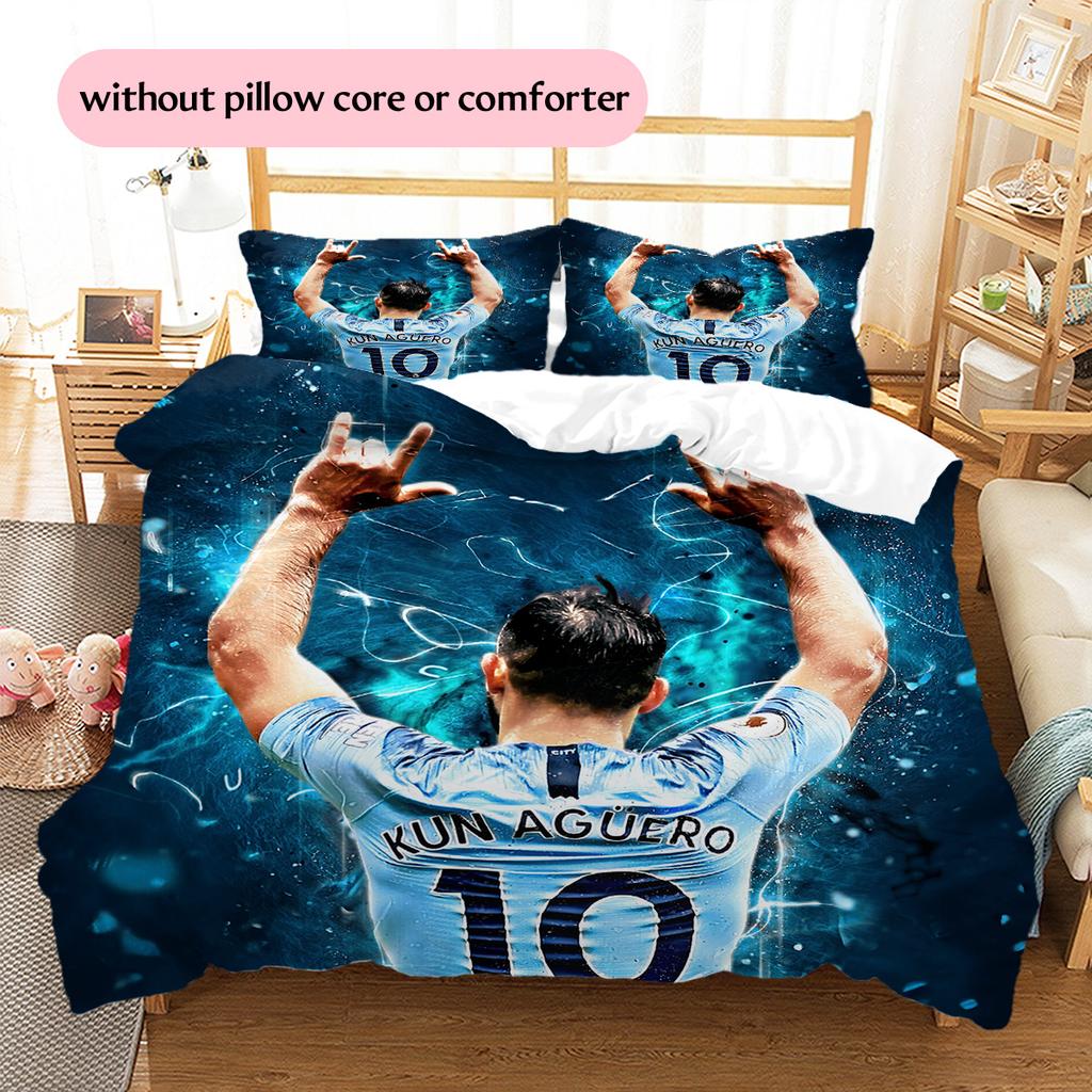 Футболист Фон Узор Комплект Постельного Белья Одеяло Домашний Декор Подарок (1 пододеяльник + 2 наволочки без наполнителя)