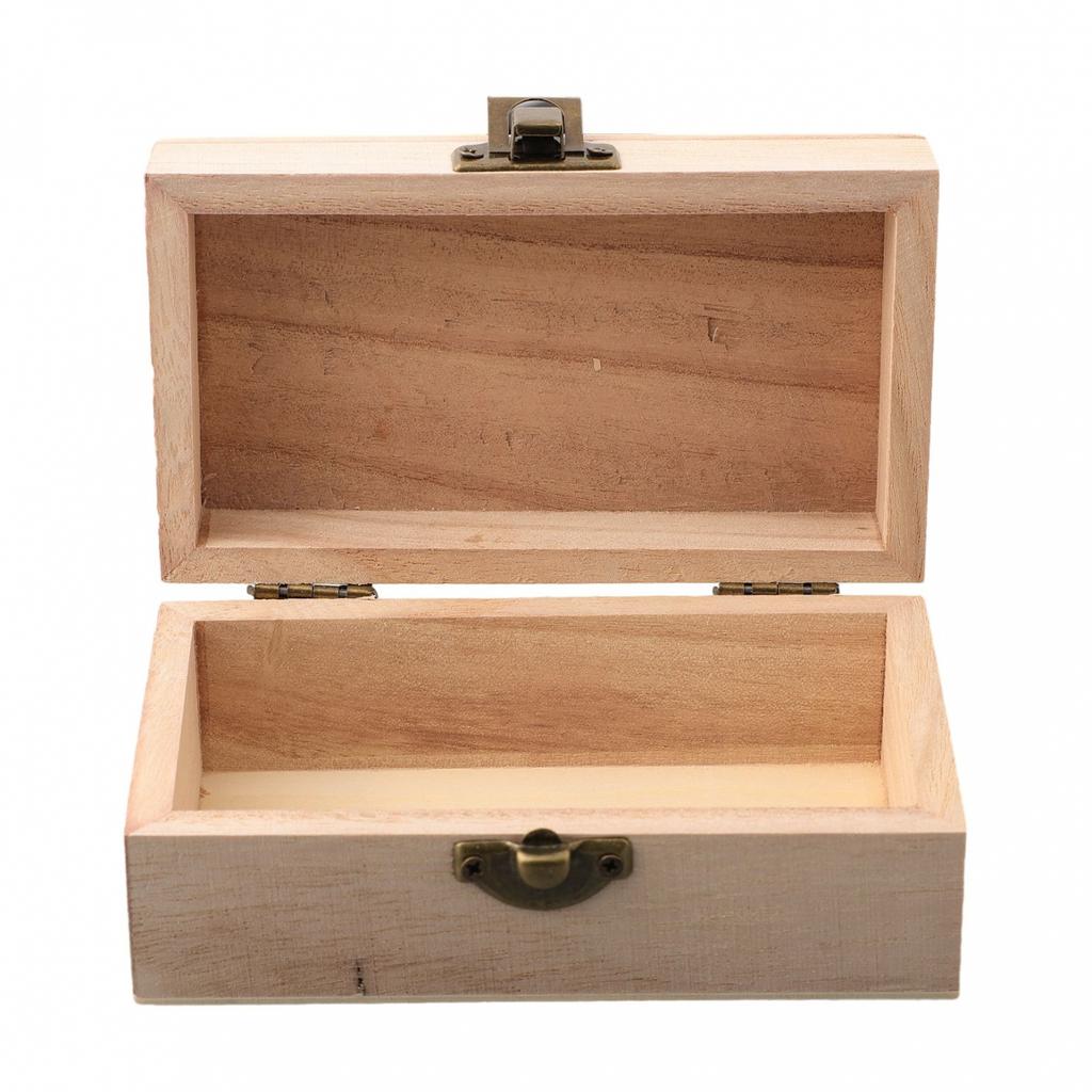 Box 1pcs/3pcs Plain Wooden Hinged Storage Household