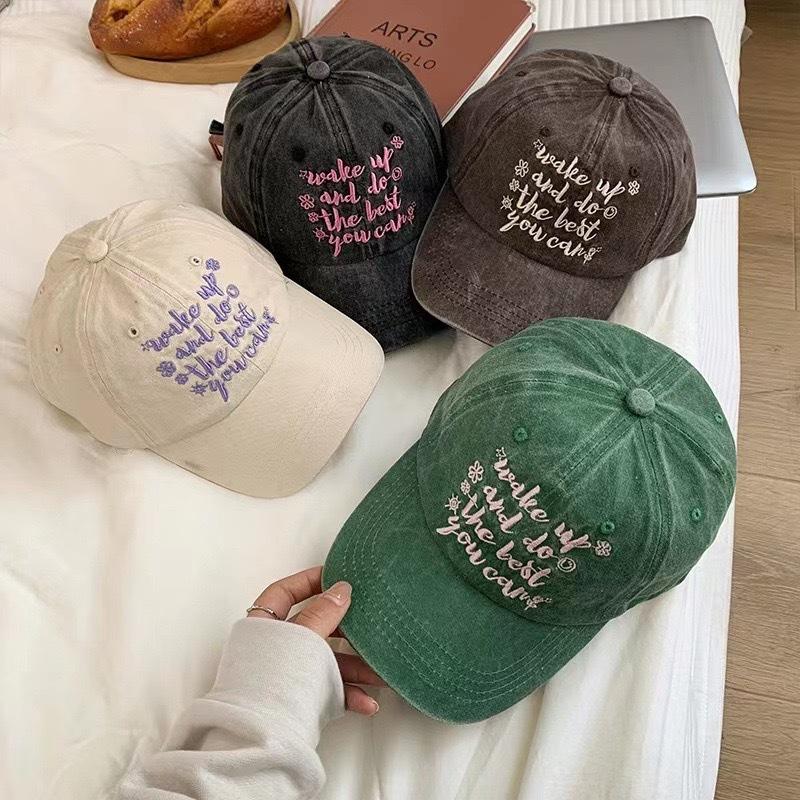 Весенне-Летняя Бейсболка Для Женщин Мужчин Вышивка Буквой Snapback Шляпа Винтажная Стиранный Хлопок Унисекс Хип-Хоп Солнцезащитные Кепки