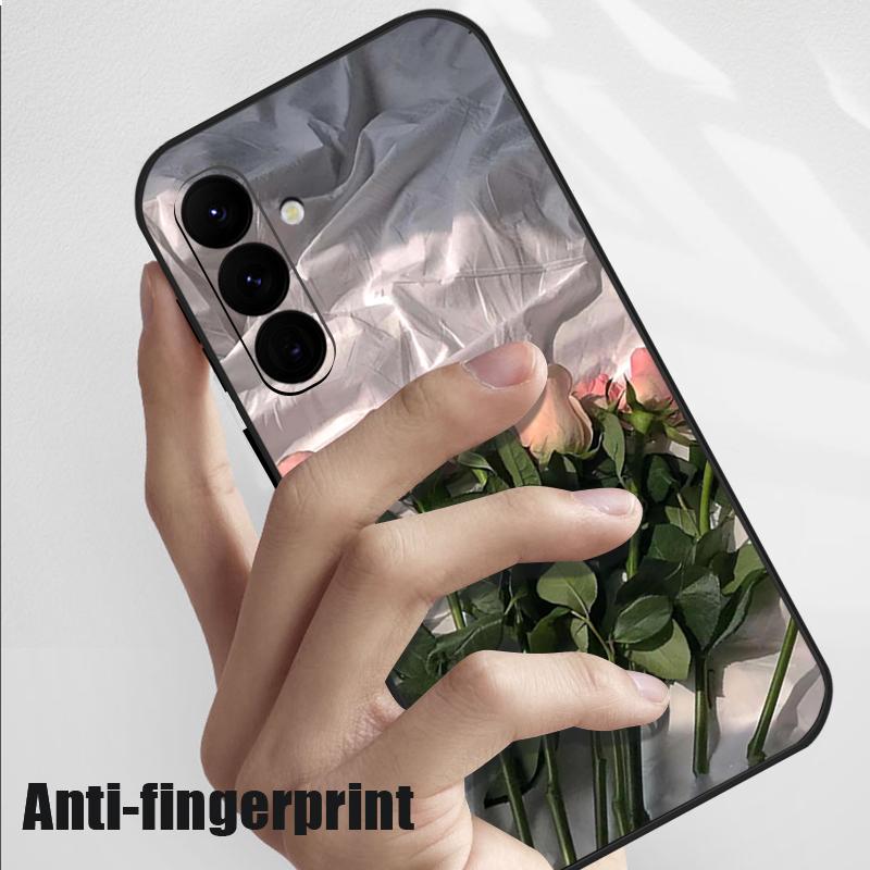 Чехол с масляной живописью и розами для Samsung Galaxy S24 S25 FE S25 S23 S22 Ultra A17 A56 A16 A55 A25 A15 A36 A54 5G с ремешком, мягкая накладка