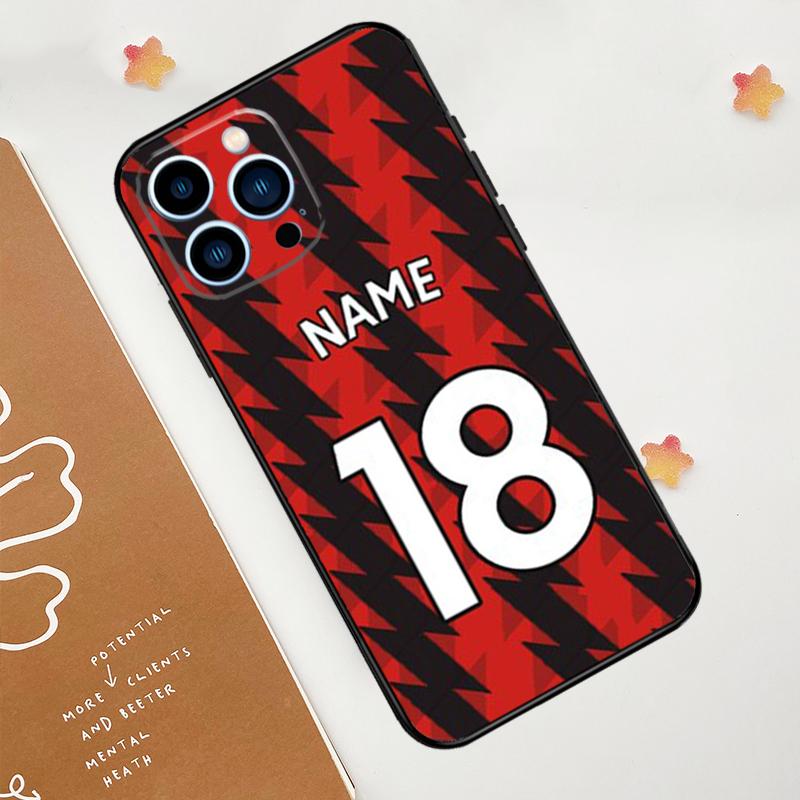 Чехол с индивидуальным номером и именем футболиста для IPhone 18 11 12 13 14 15 16 Pro Max 15 16 Plus 13 12 Mini X XS XR