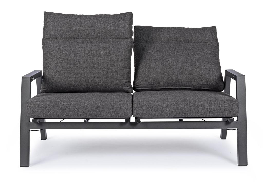 Sofa 2 Osobowa Bolzano Kanva Aluminum Antracyt
