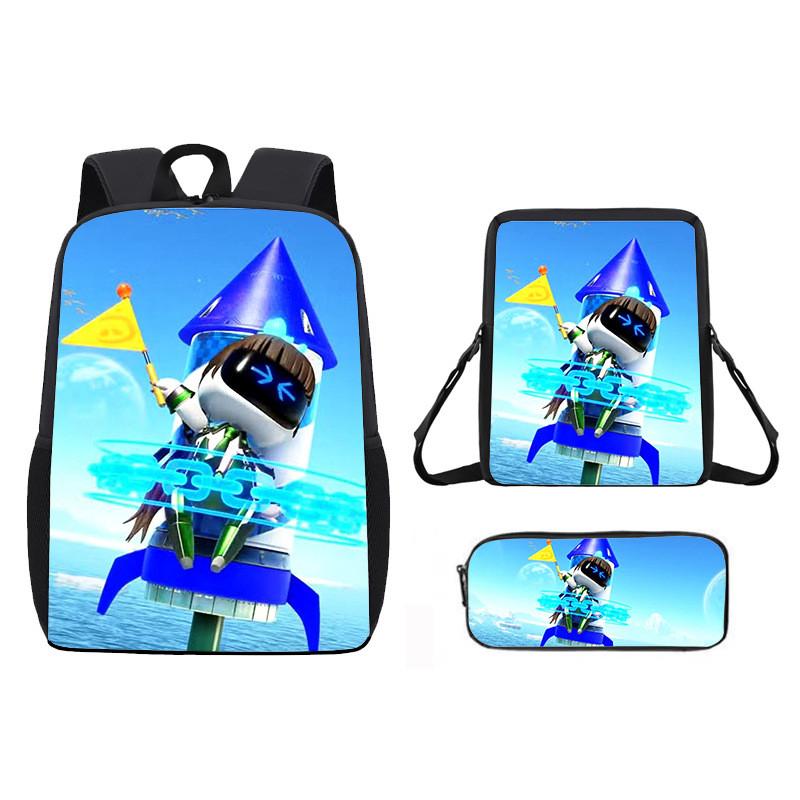 Astro Bot Backpack For Kids With Breathable Oxford Fabric And Cartoon Print For School Use