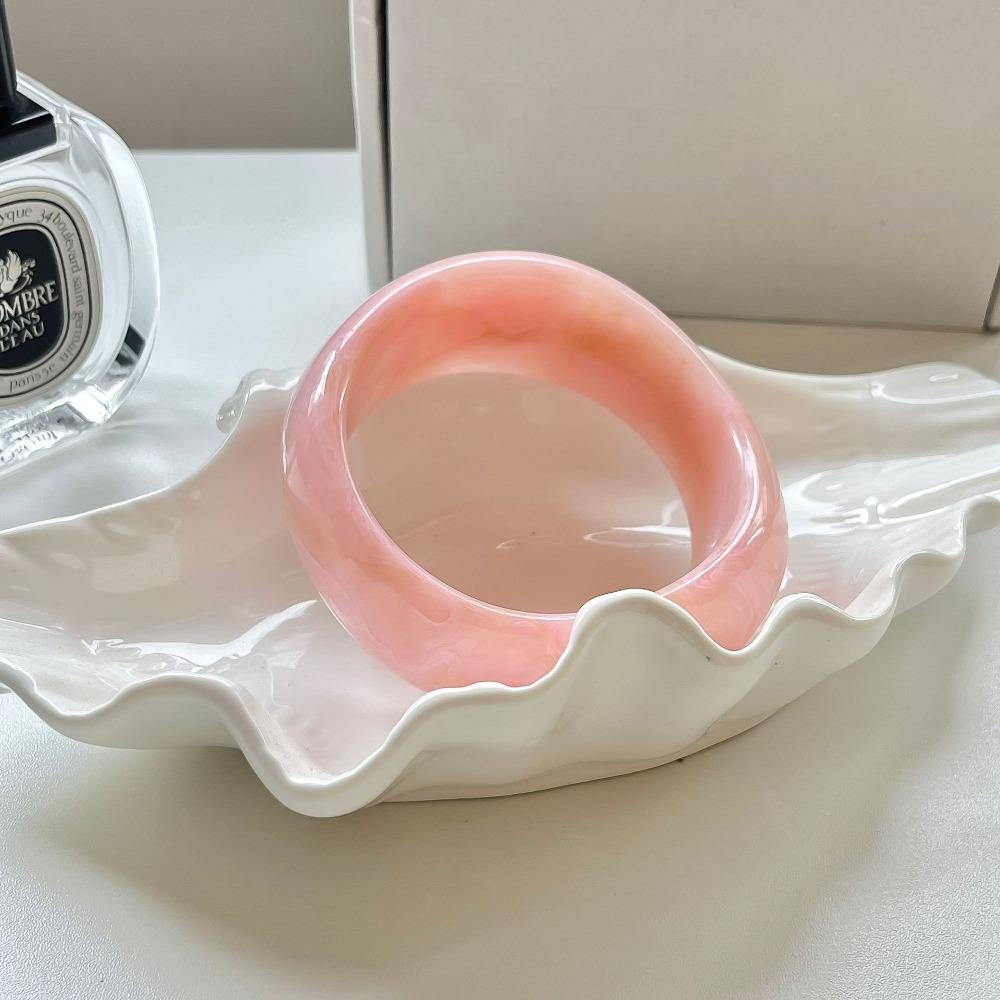Bohemian Acrylic Bangle Shiny Transparent  Hand Ring Simple Irregular Wide Bracelet  Girls