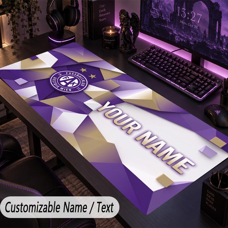 Custom Text Big Mousepad, Extended Desk Pad For Laptop Work GameAustria Wien FC