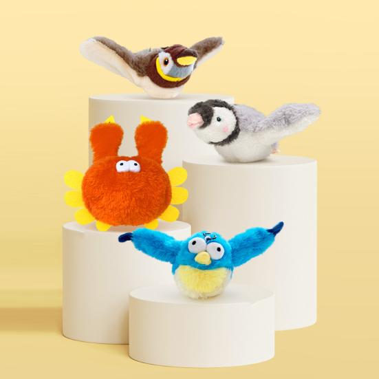 1 шт/2 шт интерактивная щебечущая игрушка для кошек-птиц электрическая симуляция плюшевые животные сенсорная активация