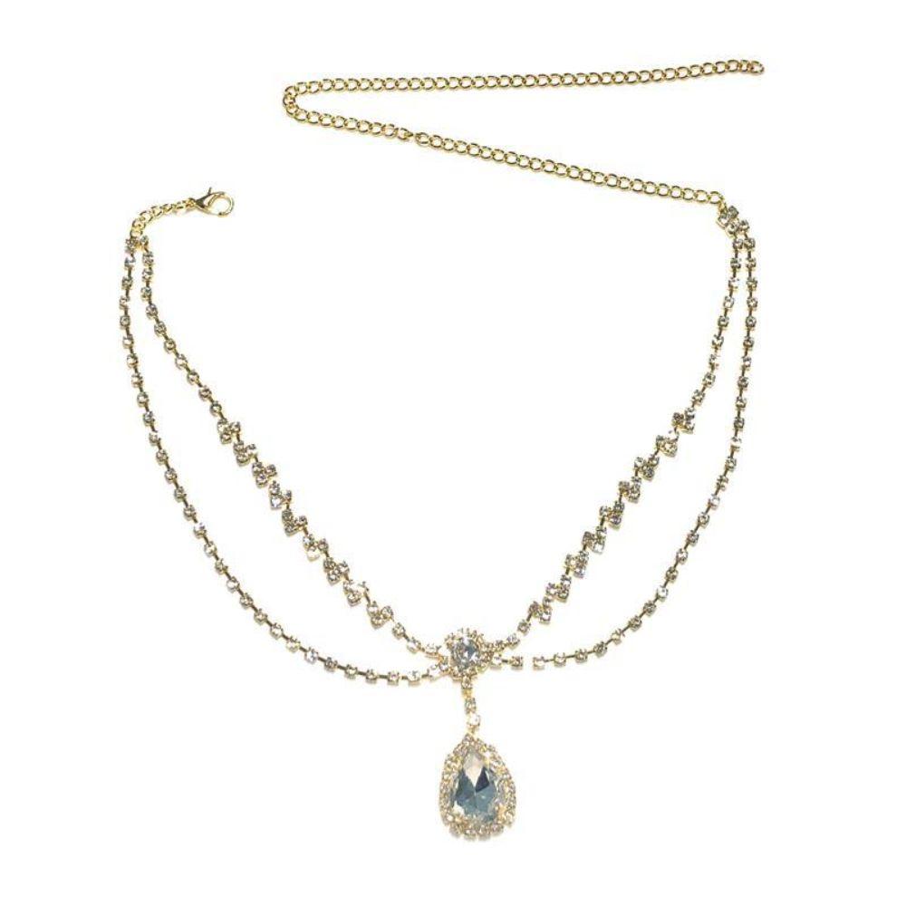 Головной убор Цепочка для головы Подвеска для бровей Головной убор в стиле бохо Украшение для волос в виде капли воды Цепочка для лба